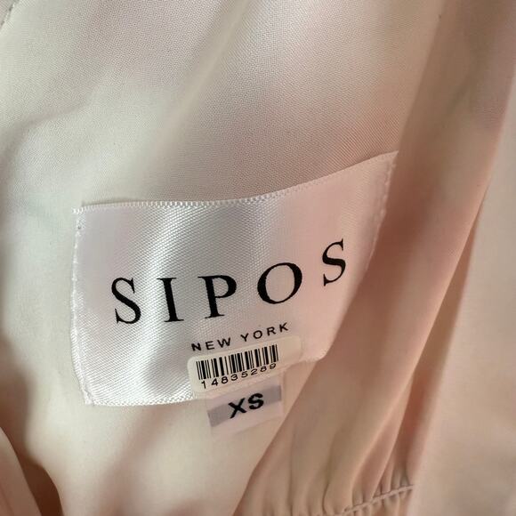 Sipos New York Womens Floral Chiffon Knee Length Sleeveless Pink/Ivory Dress XS - Picture 8 of 9